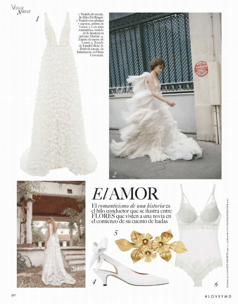 Rose Valentine featured in Vogue Novias, November 2018