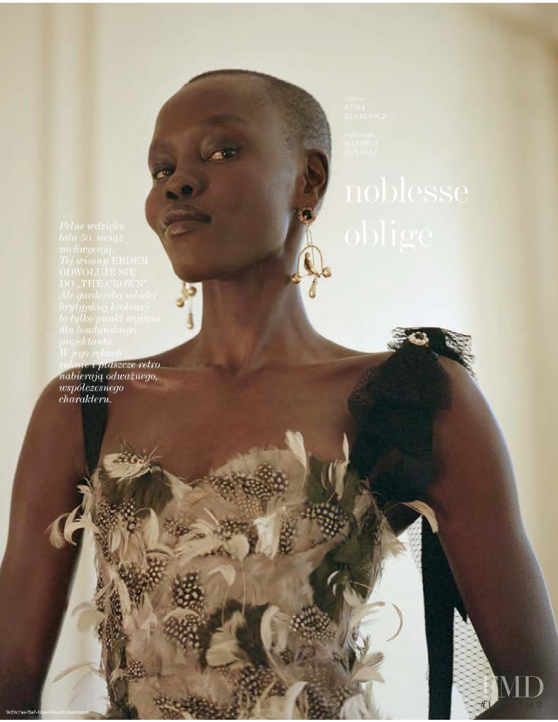 Grace Bol featured in Noblesse Oblige, April 2018