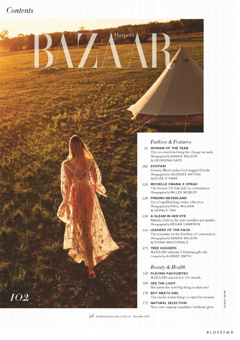 Gemma Ward featured in Zoofari, December 2018