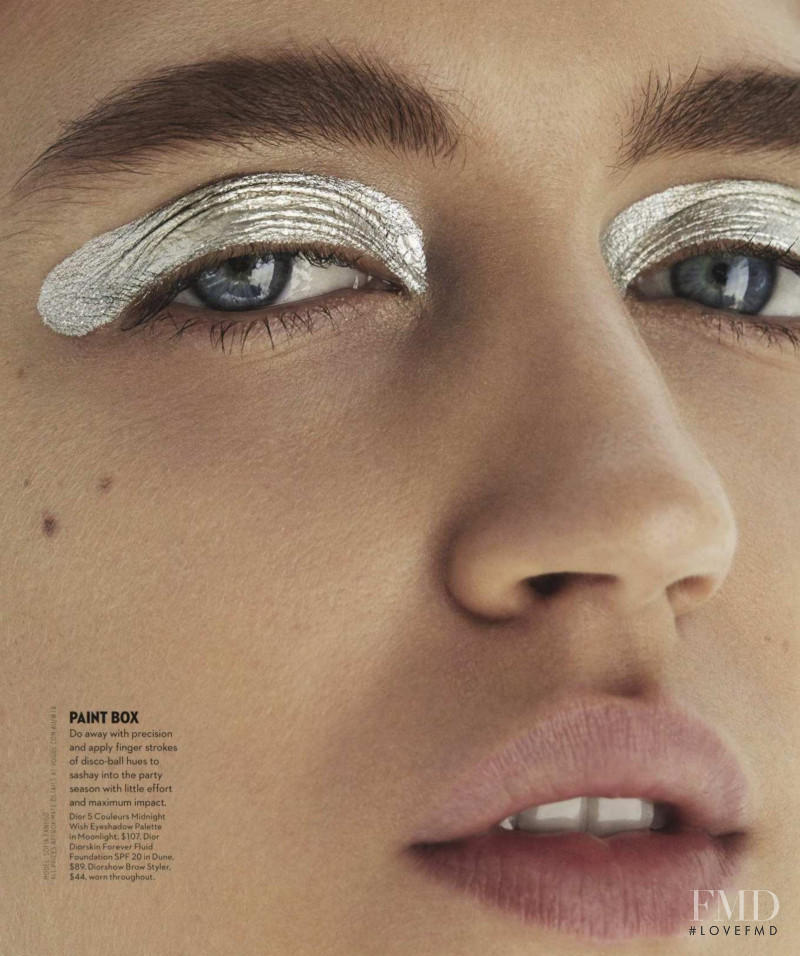 Sofia Fanego featured in Vogue Beauty: Catch the Light, December 2018