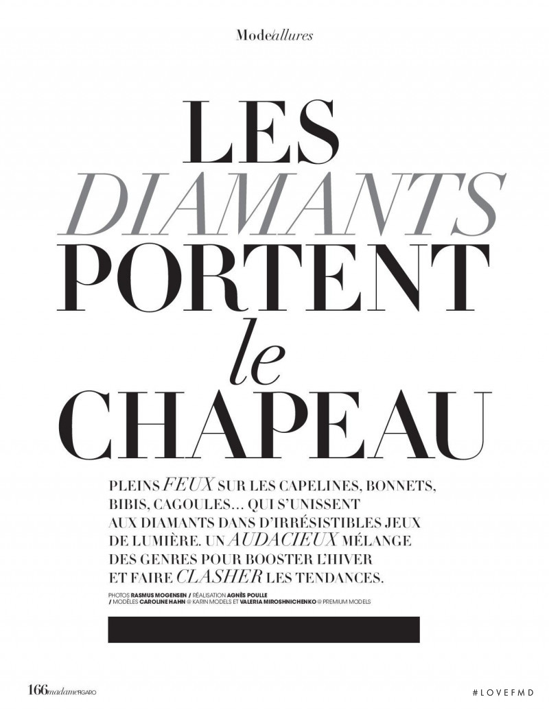 Les Diamants Portent Le Chapeau, November 2018