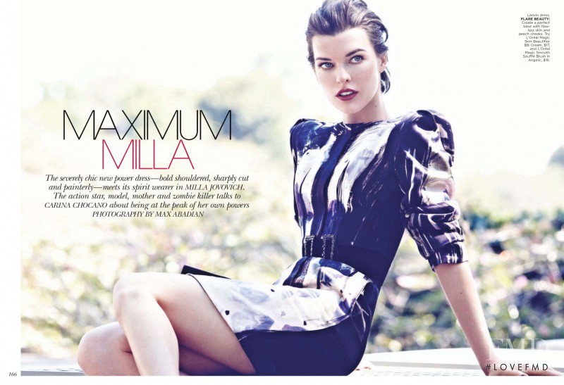 Milla Jovovich featured in Maximum Milla, October 2012