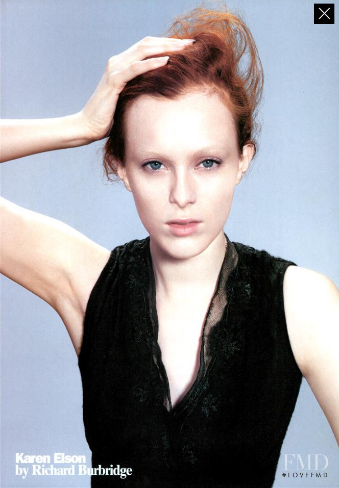 Karen Elson featured in The Black Dress that Cannot Be Given Up, July 2003
