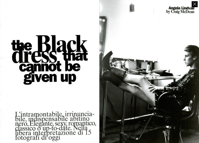Angela Lindvall featured in The Black Dress that Cannot Be Given Up, July 2003