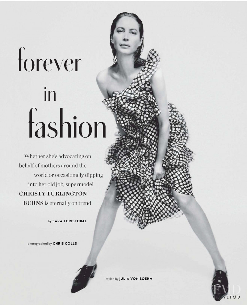 Christy Turlington featured in Forever in Fashion, December 2018