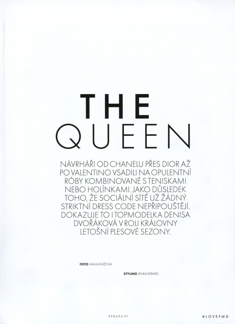 Denisa Dvorakova featured in The Queen, February 2019