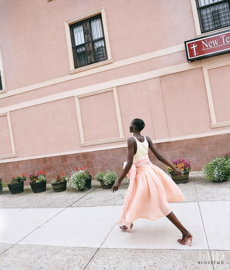 Adut Akech Bior featured in The Most Fun, Colorful Dresses for Spring, Shot in Brooklyn, January 2019