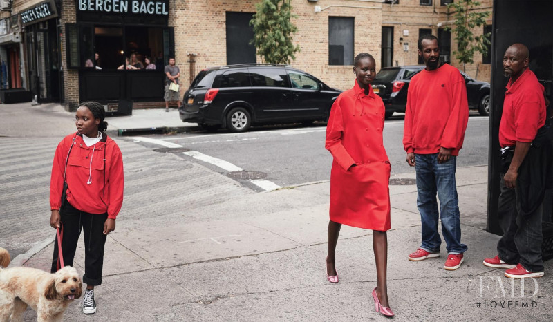 Adut Akech Bior featured in The Most Fun, Colorful Dresses for Spring, Shot in Brooklyn, January 2019