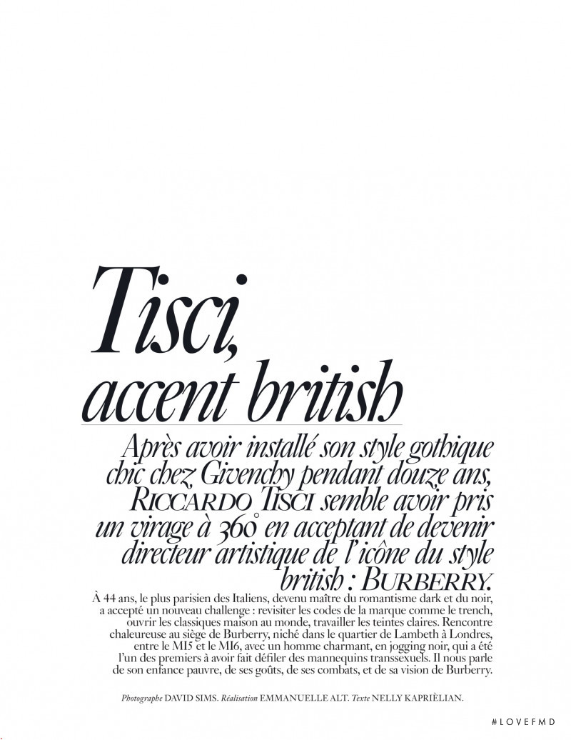 Tisci, Accent British, February 2019