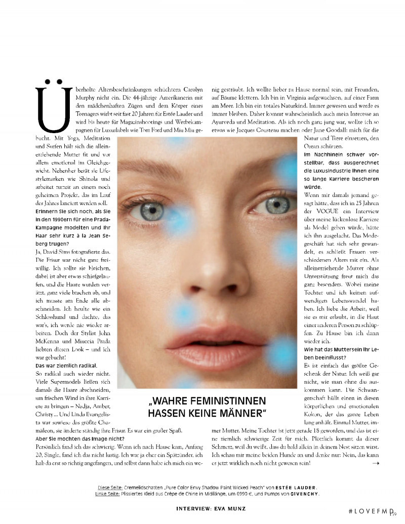 Carolyn Murphy featured in Ganz einfach Ich, March 2019