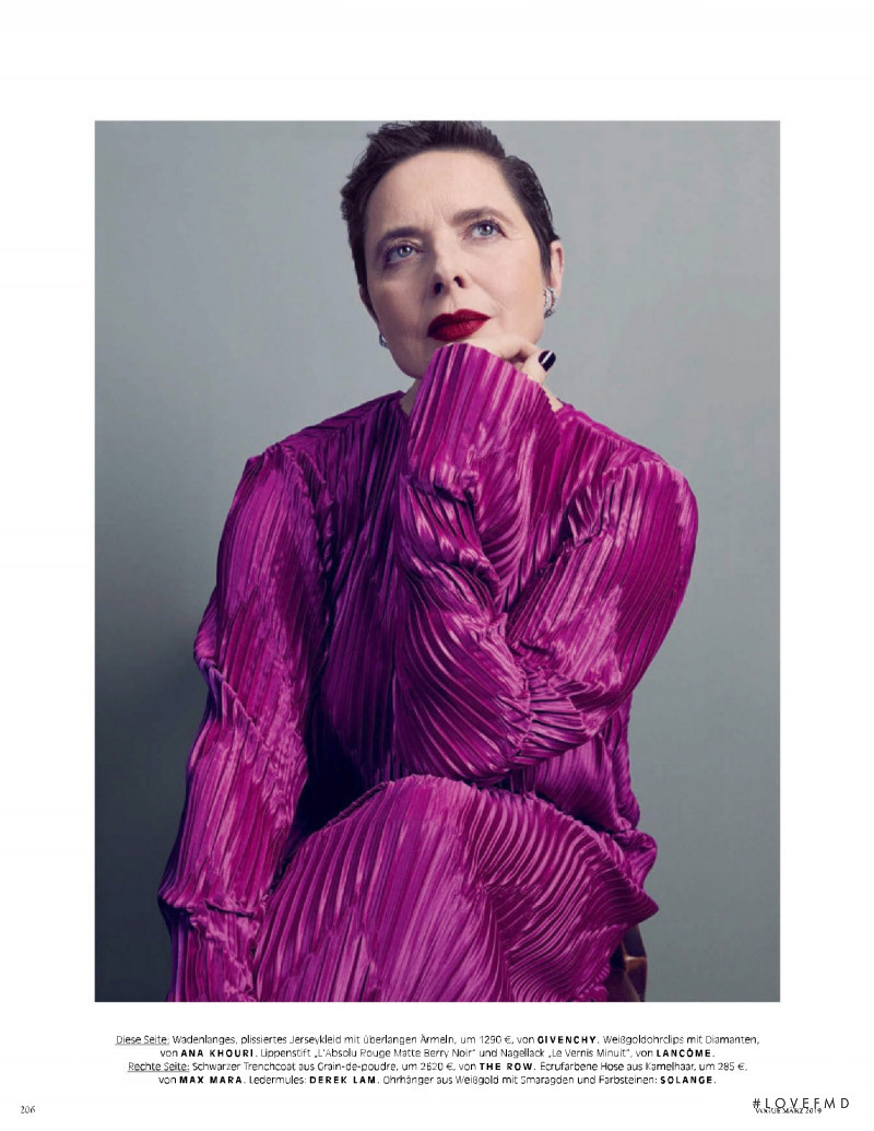 Isabella Rossellini featured in Die Unfassbare, March 2019