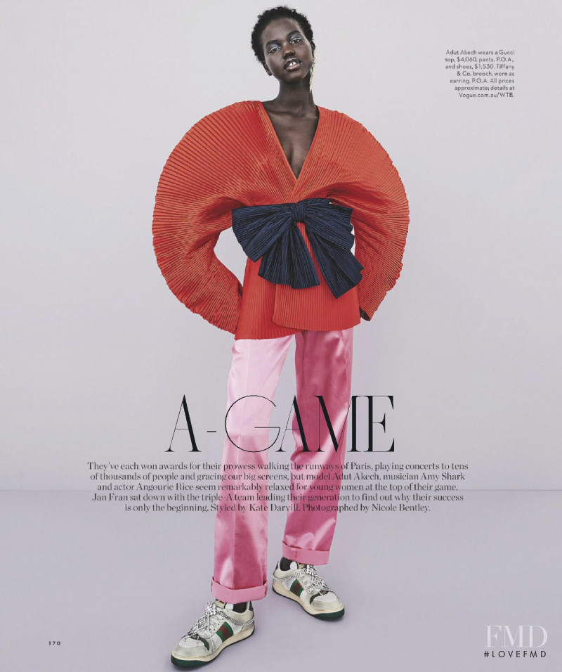Adut Akech Bior featured in A-Game, March 2019