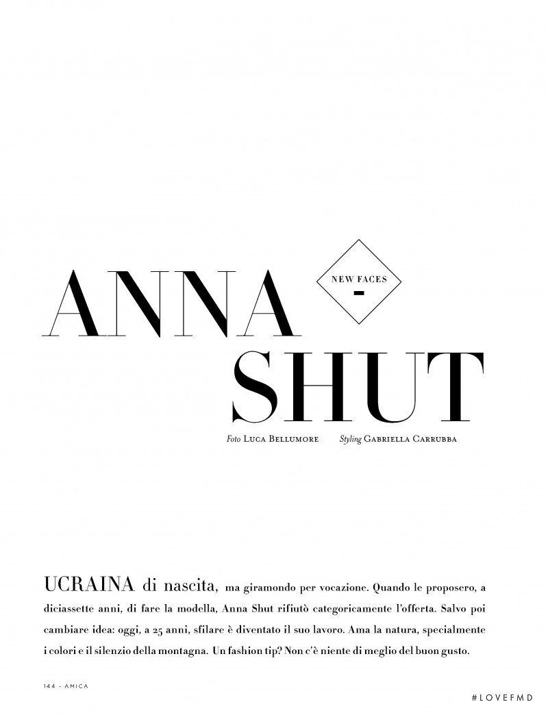 New Faces: Anna Shut, January 2019