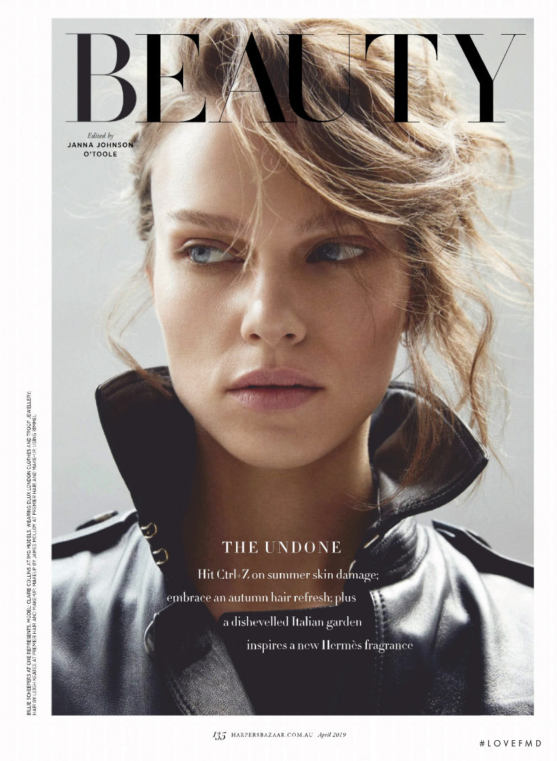 Claire Collins featured in Beauty, April 2019