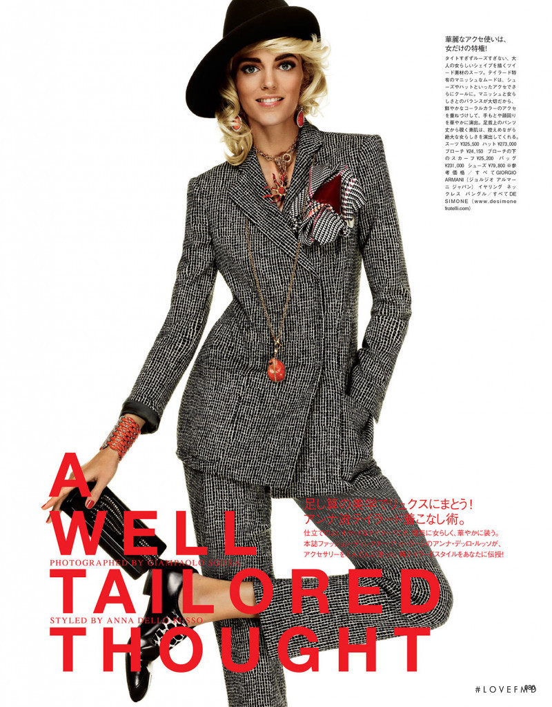 Anja Rubik featured in A well tailored thought, August 2012