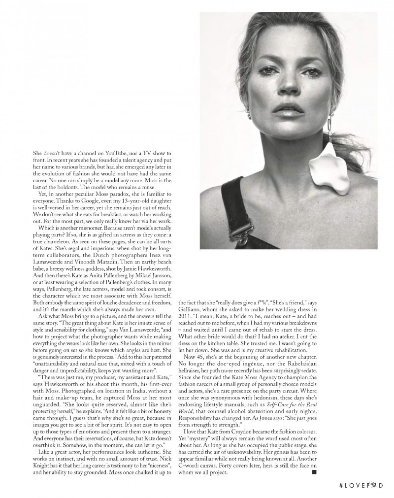Kate Moss featured in Kate of independence, May 2019