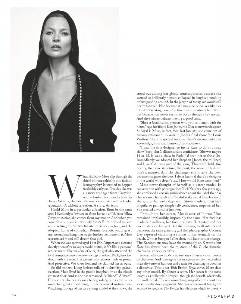 Kate Moss featured in Kate of independence, May 2019
