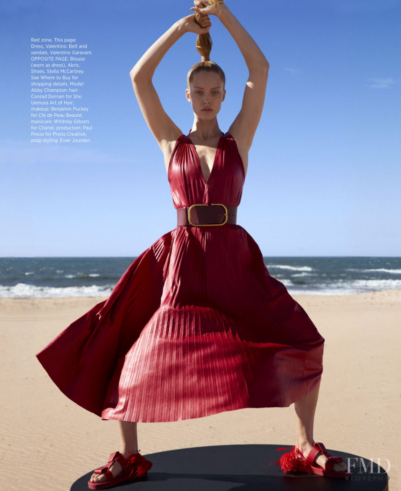 Abby Champion featured in Pleats, April 2019