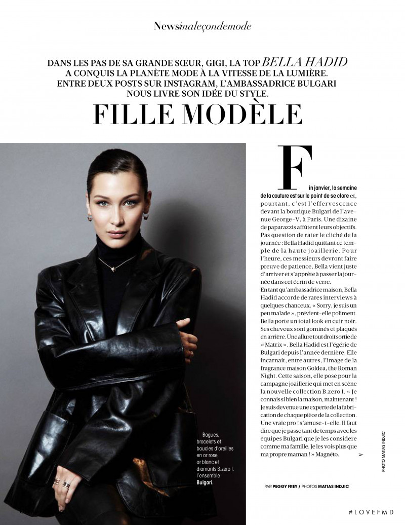 Bella Hadid featured in Fille Modele, March 2018