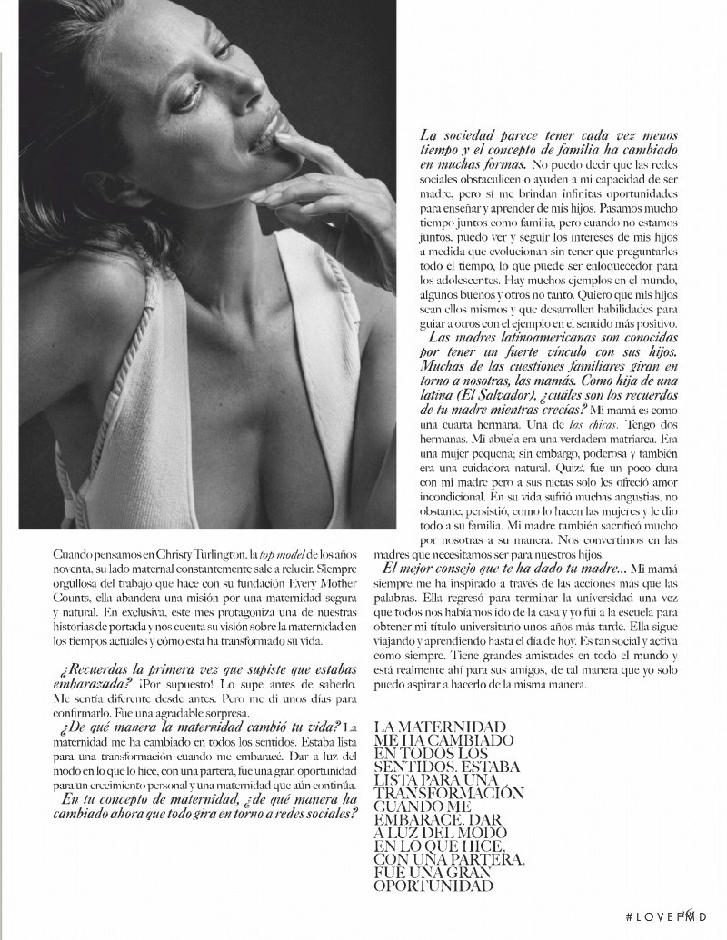 Christy Turlington featured in Punto De Vista: Christy Turlington, May 2019