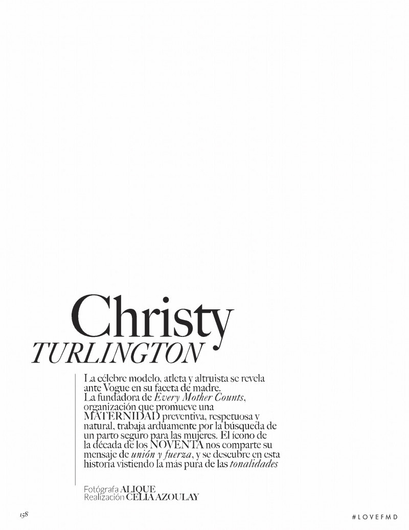 Punto De Vista: Christy Turlington, May 2019