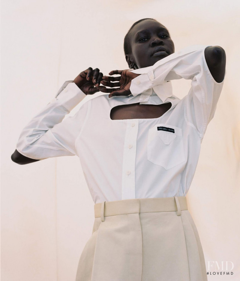 Alek Wek featured in Modern Classic Khaki, May 2019