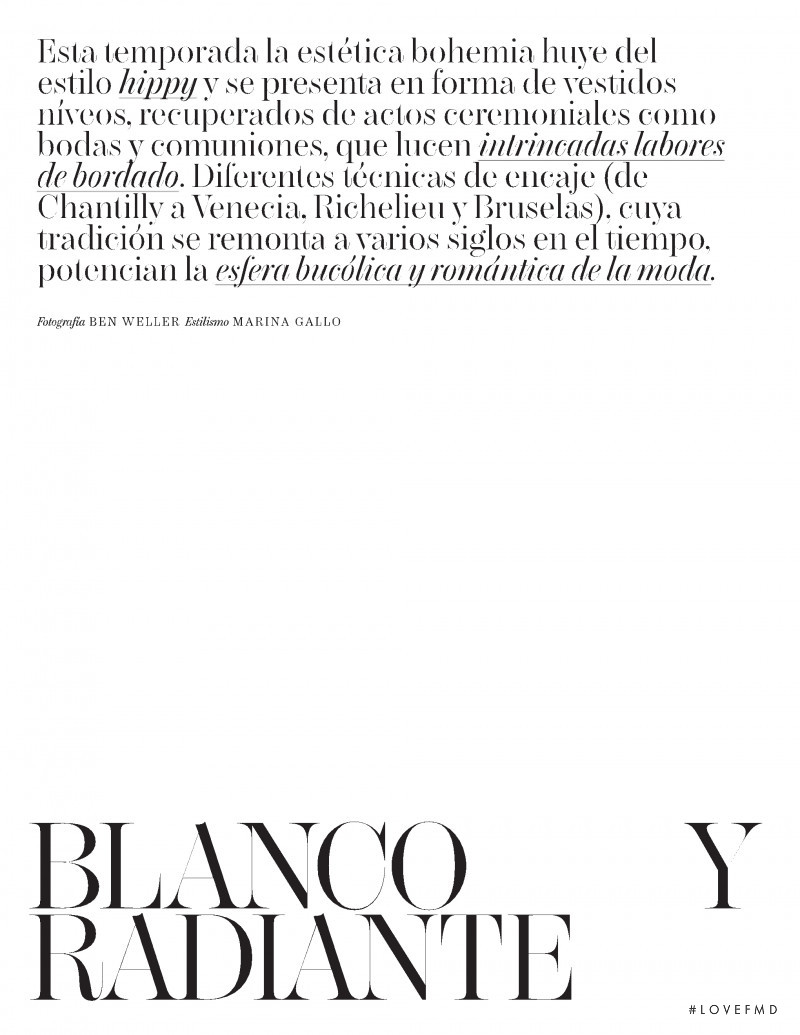 Blanco Y Radiante, May 2019