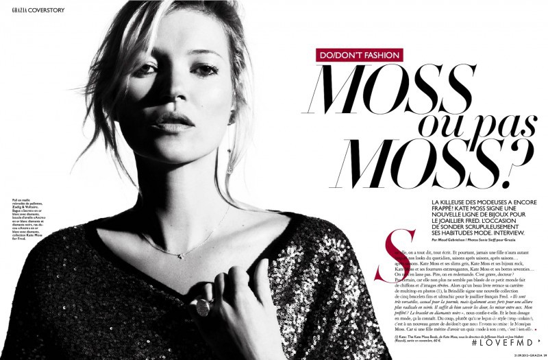 Kate Moss featured in Moss Ou Pas Moss, September 2012