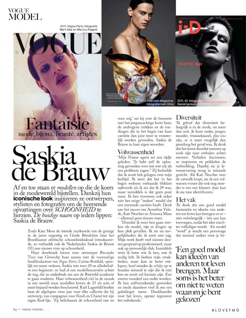 Saskia de Brauw featured in Great Expectations, October 2012