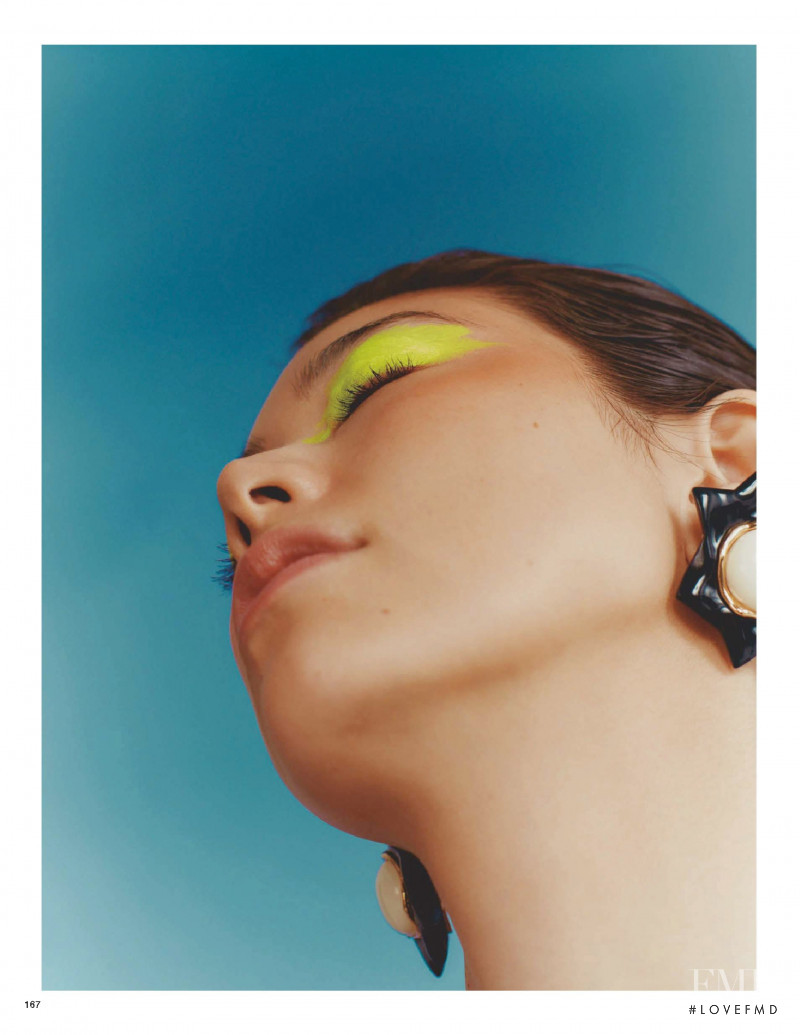 Hikari Mori featured in Vogue Beauty: The Neon Summer, July 2019