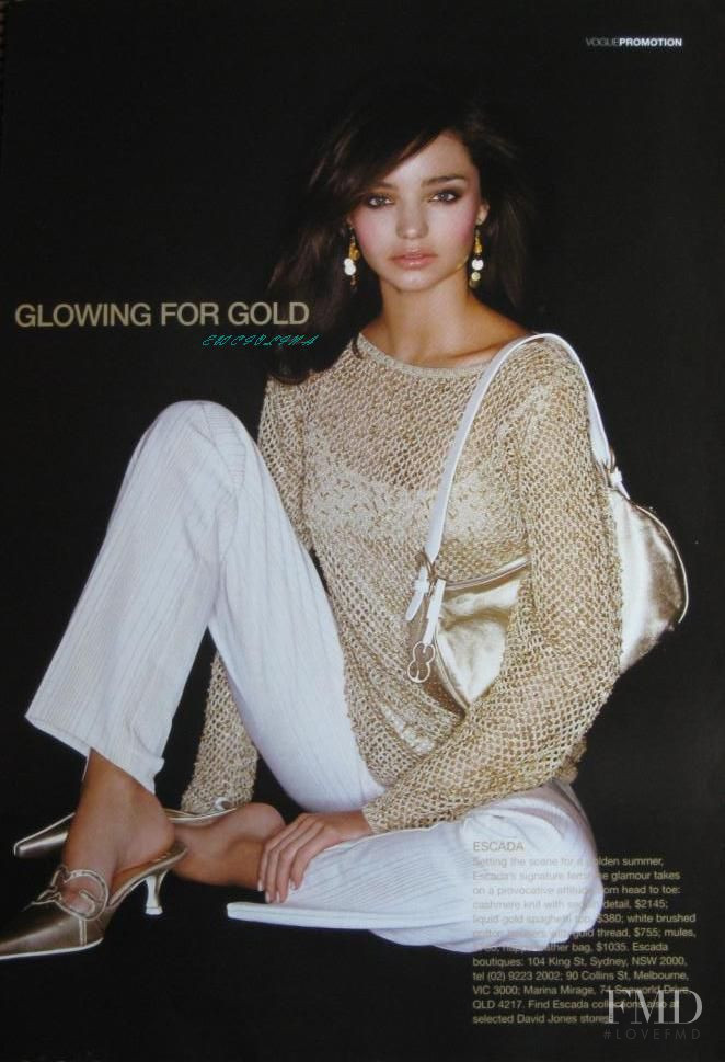 Miranda Kerr featured in Golden Girl, September 2004