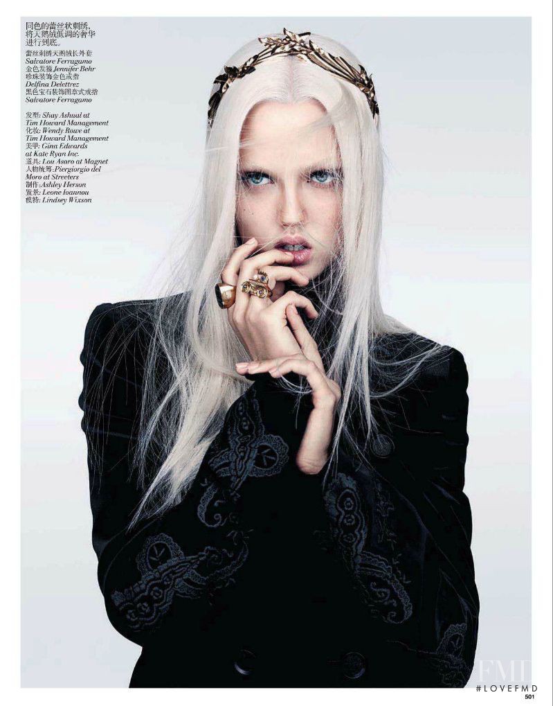 Lindsey Wixson featured in Minimal Baroque, October 2012