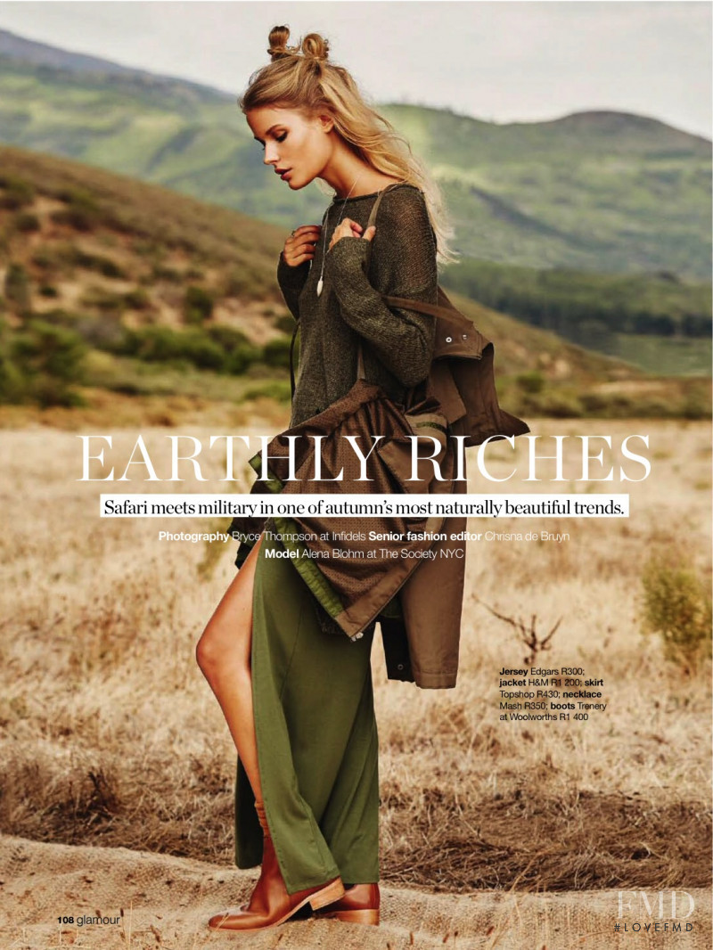 Alena Blohm featured in Earthly Riches, April 2016