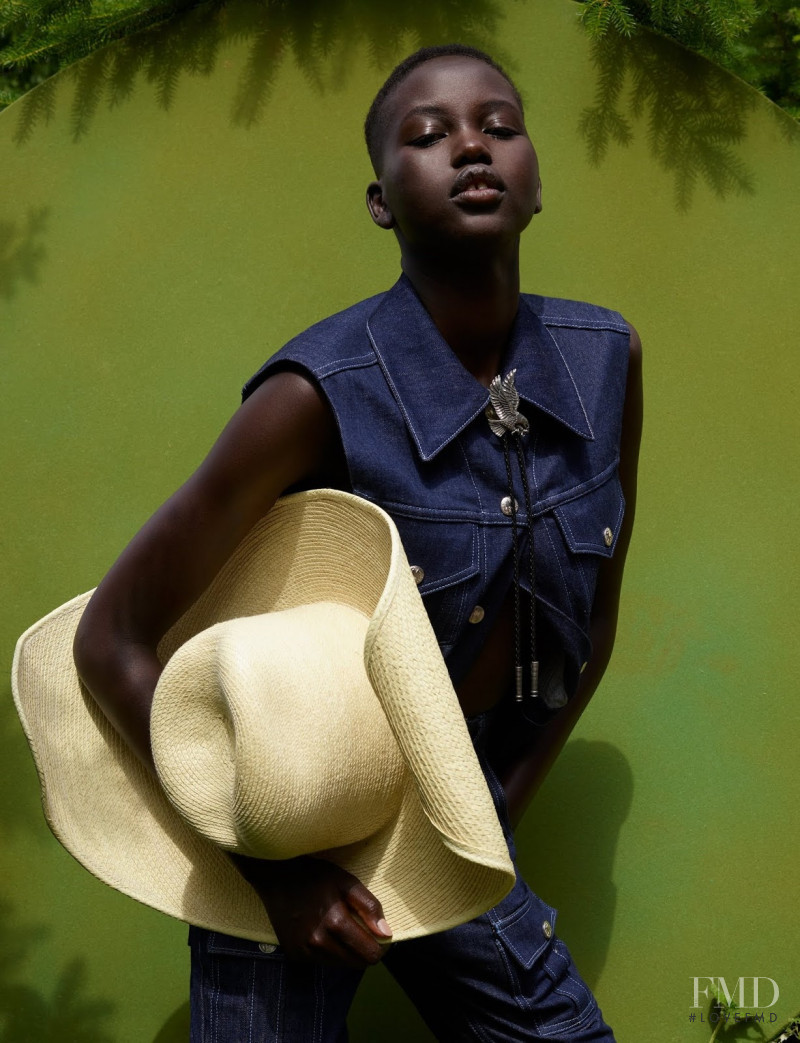 Adut Akech Bior featured in Saddle Up, August 2019