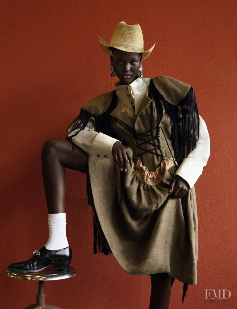 Adut Akech Bior featured in Saddle Up, August 2019