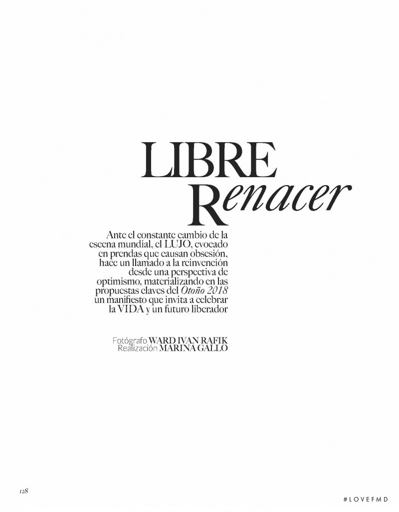 Libre Renacer, September 2018