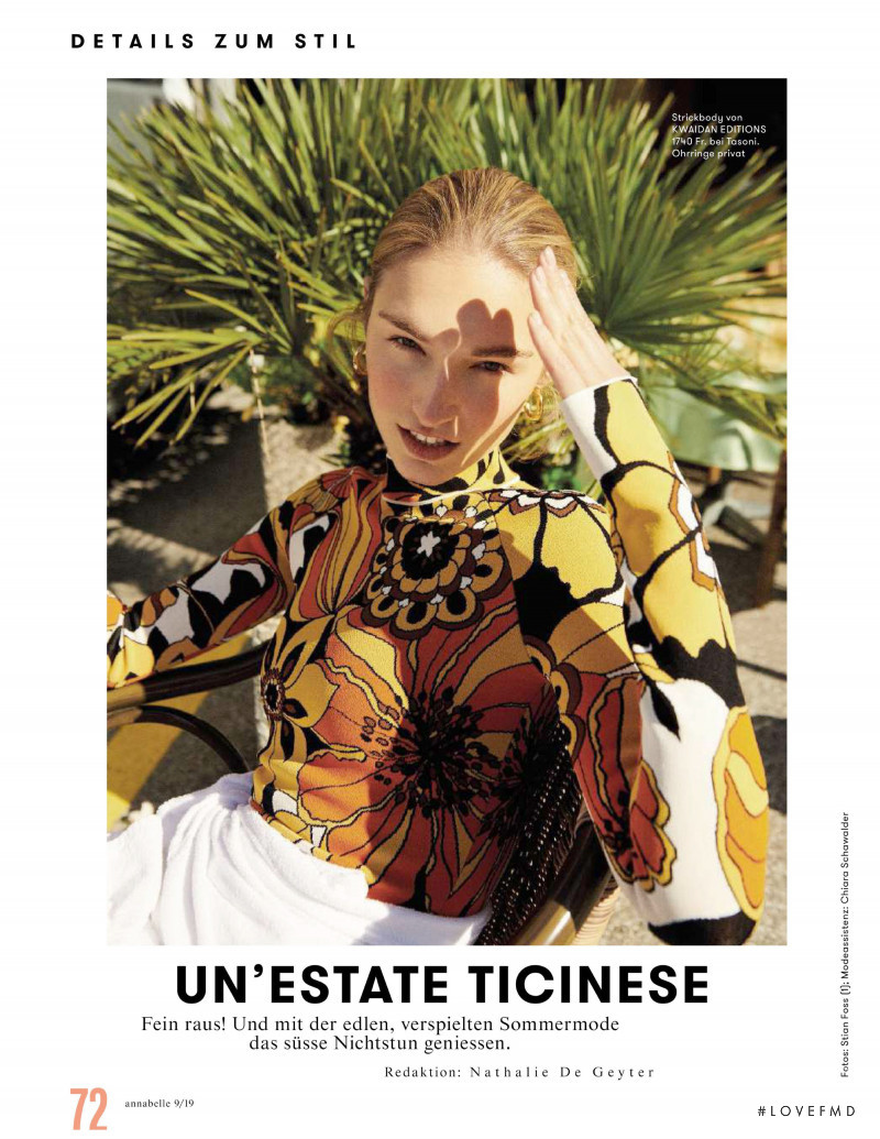 Manuela Frey featured in Un\'Estate Ticinese, July 2019