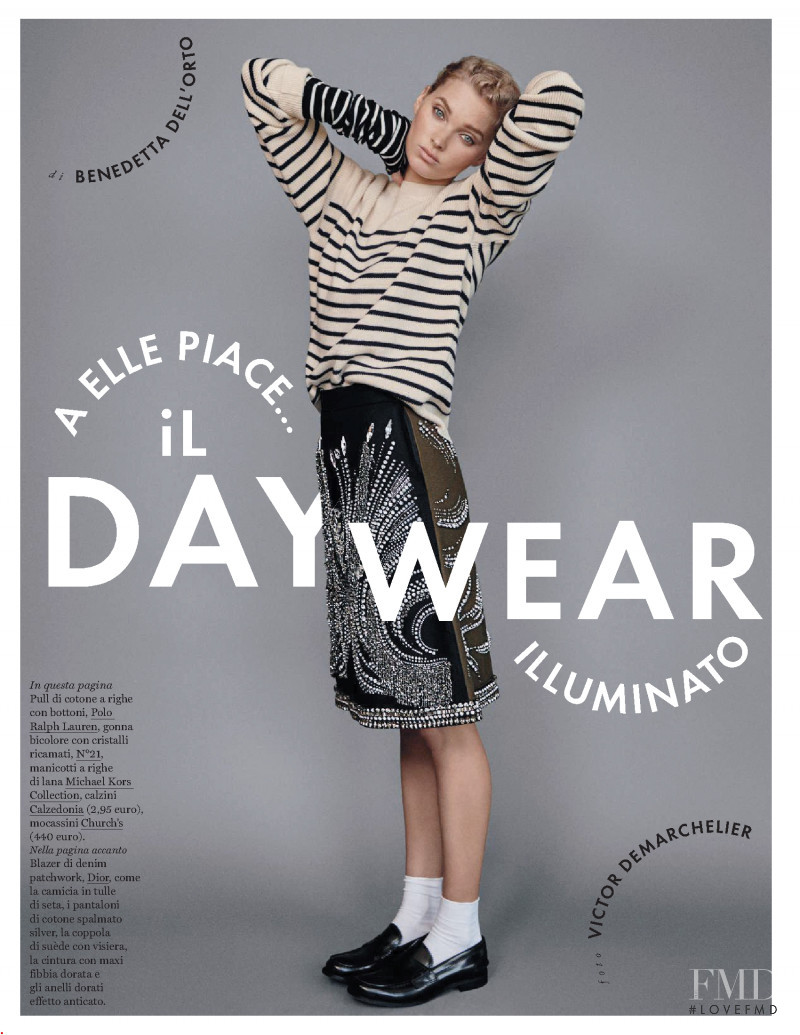 Elsa Hosk featured in  A Elle Piace... il Daywear Illuminato, September 2018