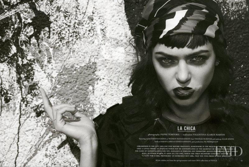 Zhenya Katava featured in La Chica, February 2014