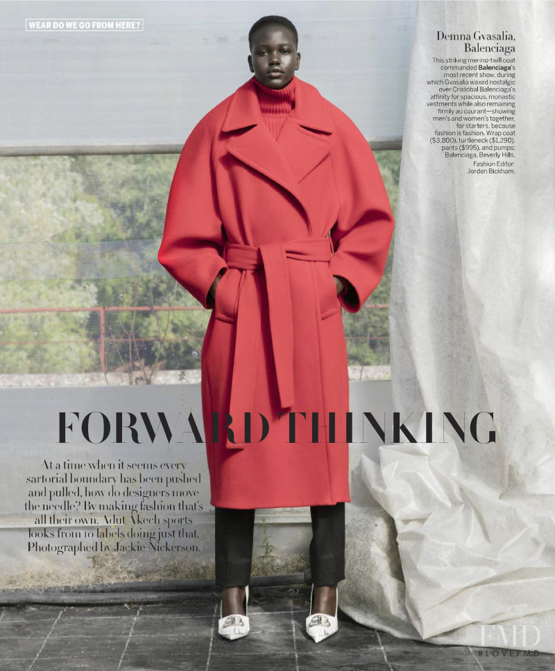 Adut Akech Bior featured in Forward Thinking, September 2019
