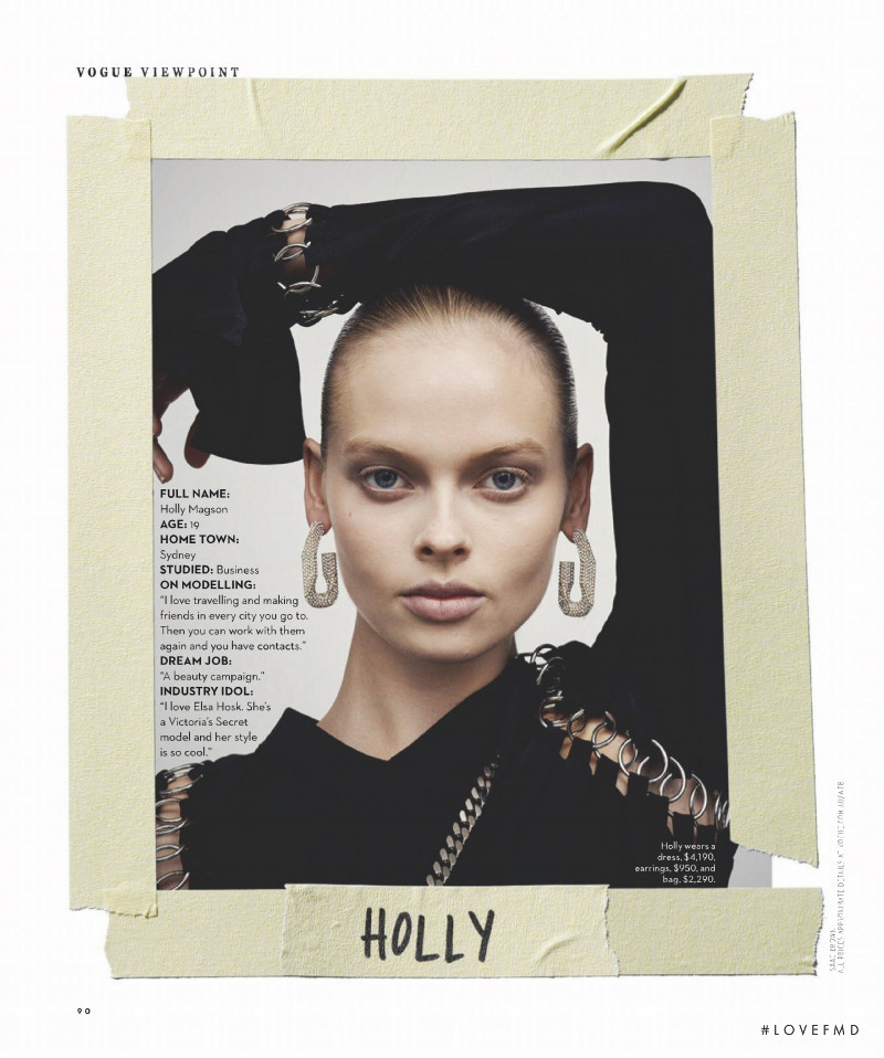Holly Magson featured in Future Faces, October 2019