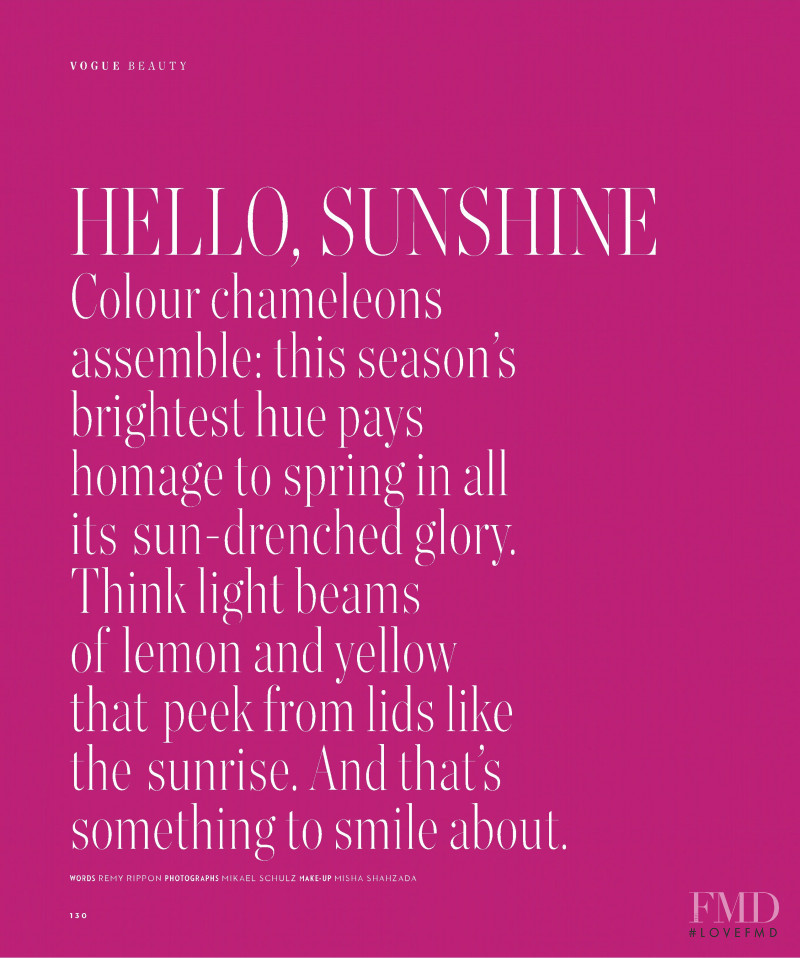 Hello, Sunshine, October 2019