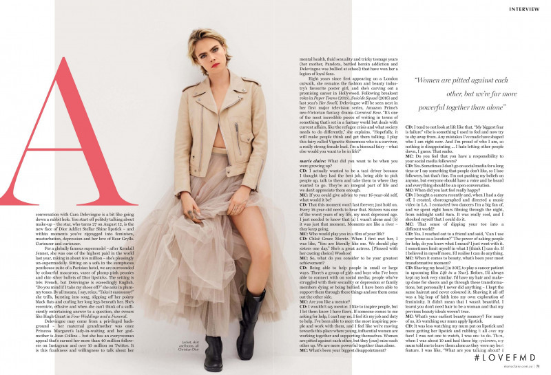 Cara Delevingne featured in Cara, September 2019