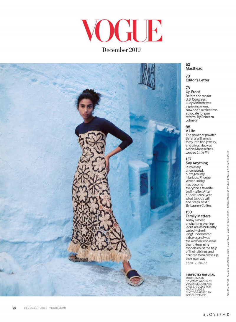 Imaan Hammam featured in Show of Hand, December 2019