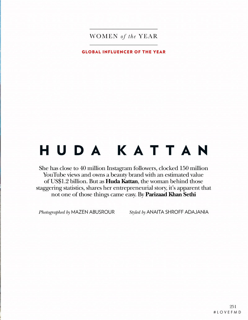 Huda Kattan, November 2019