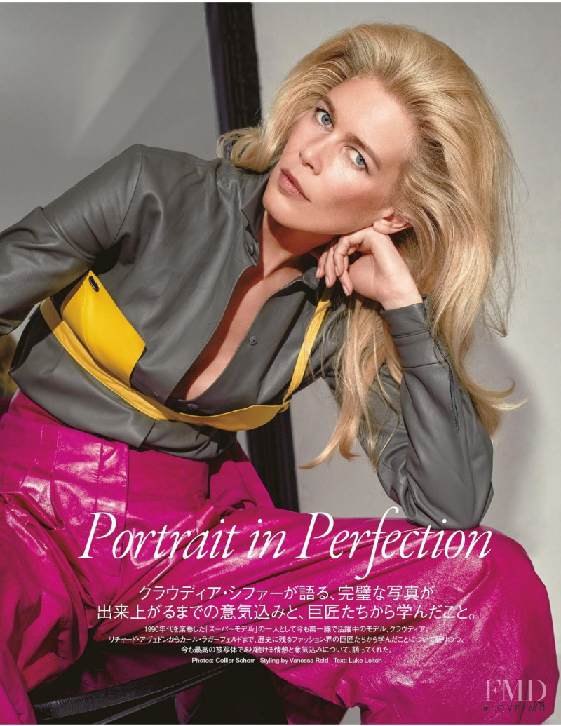 Claudia Schiffer featured in Portrait in Perfection, January 2020