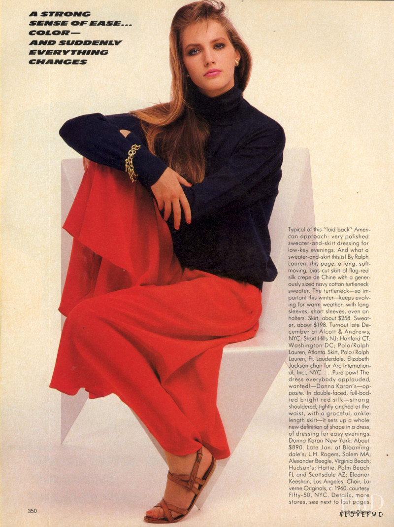 Tatjana Patitz featured in A Strong Sense of Ease/Vogue Patterns, December 1985