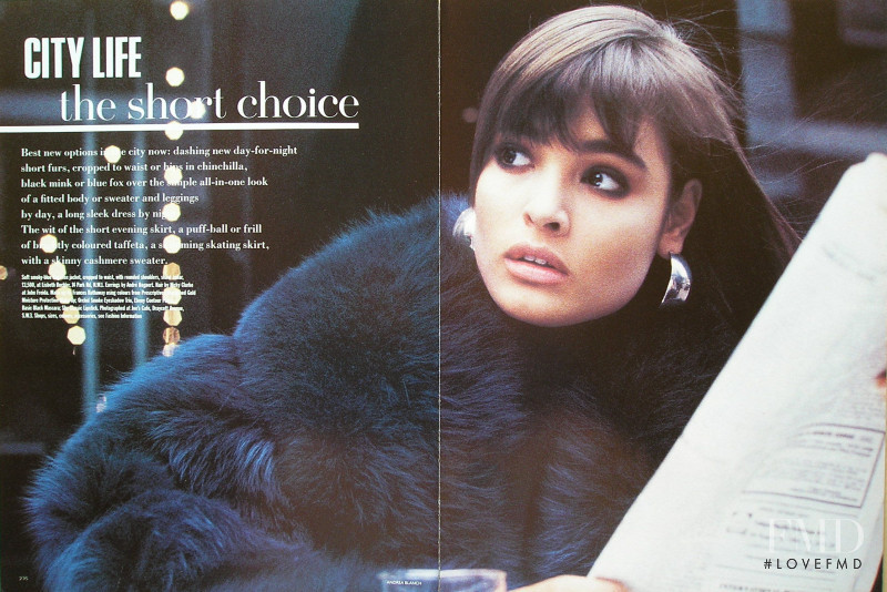 Yasmin Le Bon featured in City Life: The Short Choice, November 1986
