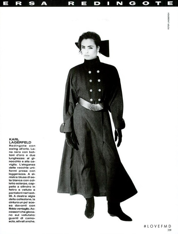 Talisa Soto featured in amata controversa redingote, July 1986