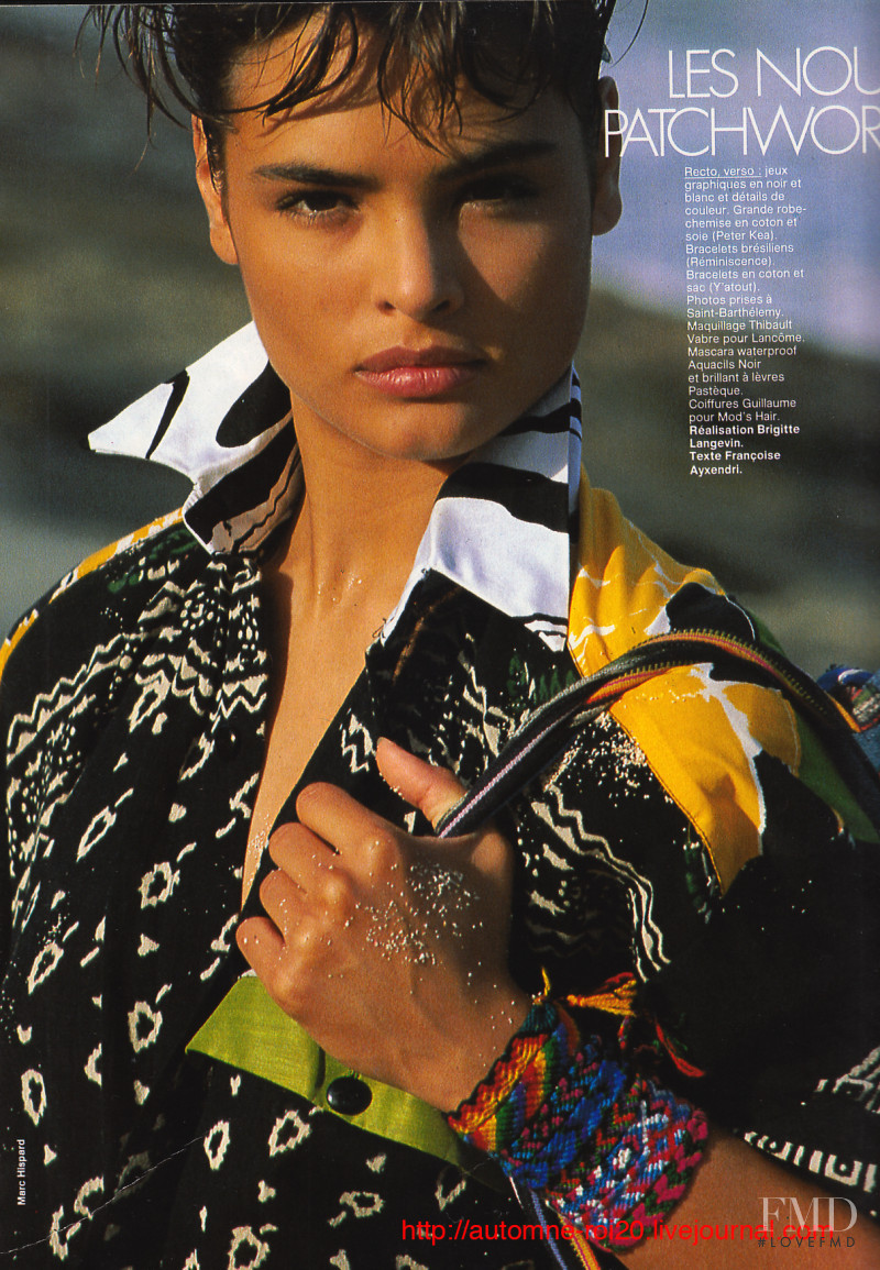 Talisa Soto featured in Les nouveaux patchworks par Peter Kea, June 1987